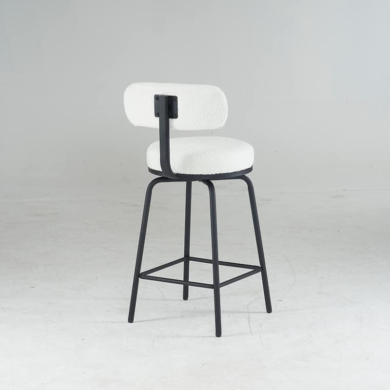 Upholstered Swivel Bar Stools Side Chairs Set of 2