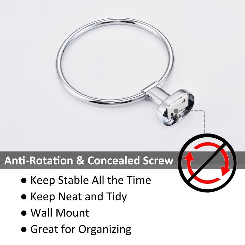 2-Pack 6.5 in. Towel Ring Rustproof Hand Towel Holder