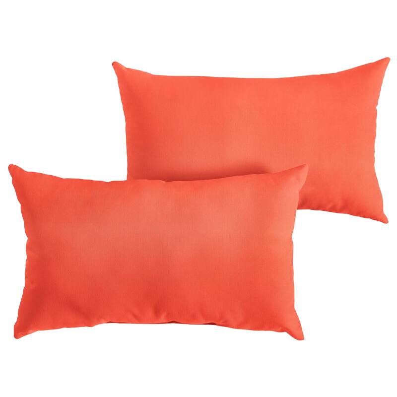 Sunbrella Melon/Coral Indoor/Outdoor Knife Edge Pillow (Set of 2)
