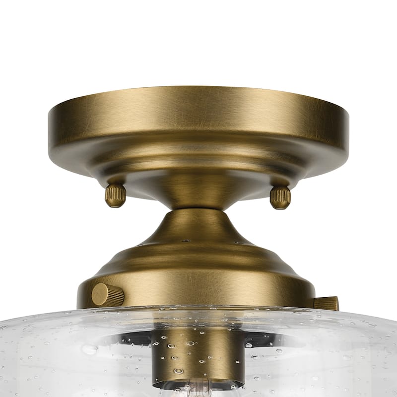 Kichler Lighting Winslow 8.5 in. 1-Light Natural Brass Semi-Flush Mount Light - 8.5 in