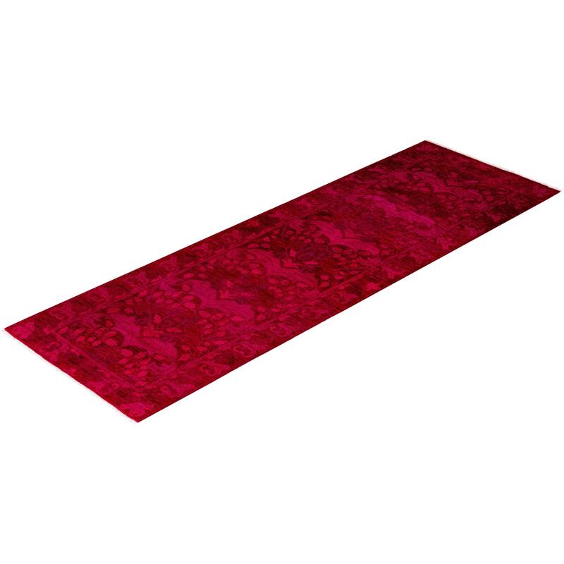 Overdyed One-of-a-Kind Hand-Knotted Area Rug - Red - 2' 8" x 7' 10"