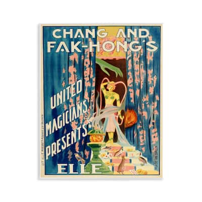 Stupell Vintage Magician Show Advertisement Wall Plaque Art Design By Marcus Jules