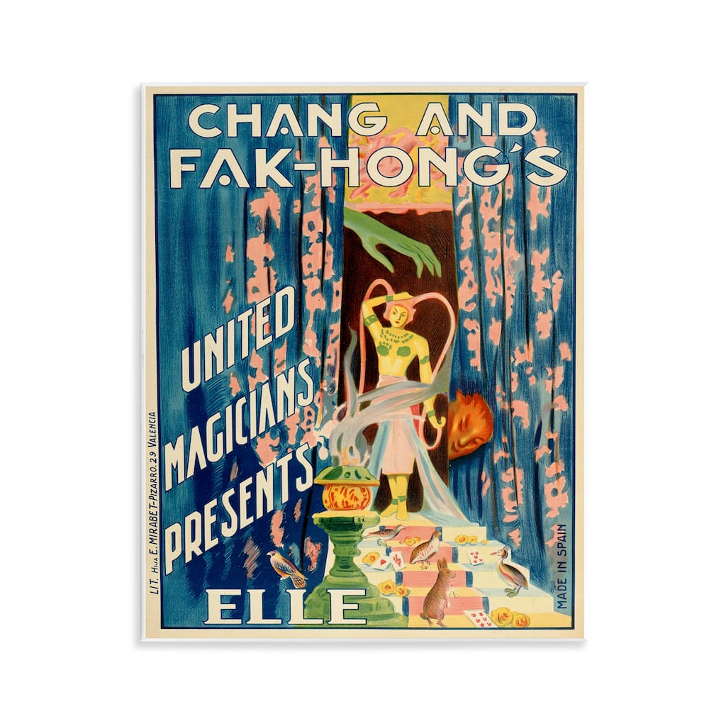 Stupell Vintage Magician Show Advertisement Wall Plaque Art Design By Marcus Jules