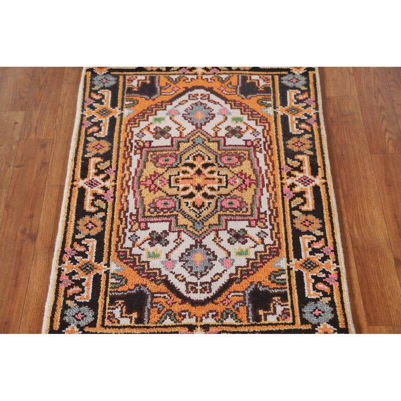 Heriz Serapi Oriental Rug Handmade Medallion Wool Carpet - 2'0"x 3'0"