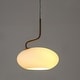 preview thumbnail 7 of 9, Modern 1-Light Gold Milk White Pendant Lights Frosted Glass Kitchen Island Lights - 9.8" L x 5.5" W x 11.4" H