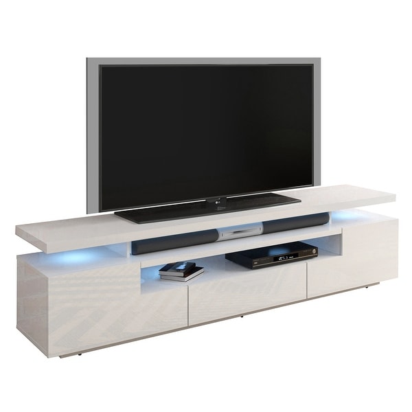 Strick & Bolton Sparkes 77-inch High Gloss TV Stand with LED Lights