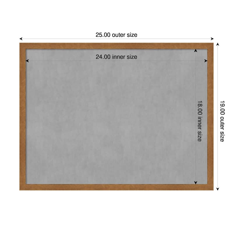 Amanti Art Carlisle Blonde Narrow Framed Magnetic Board - Board Size 24x18
