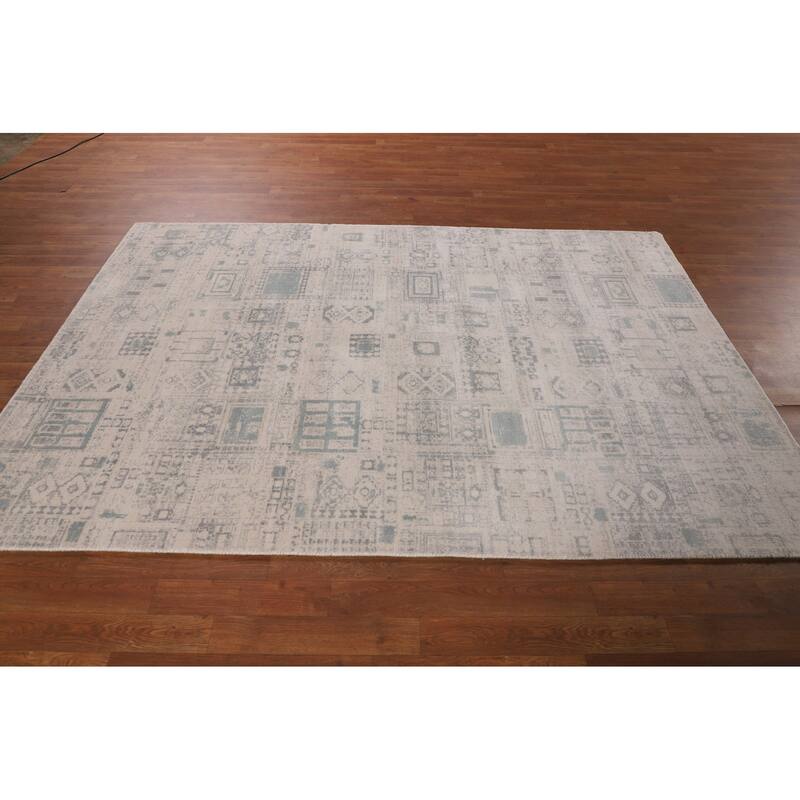Abstract Oriental Area Rug Handmade Wool Carpet - 5'4"x 7'9"
