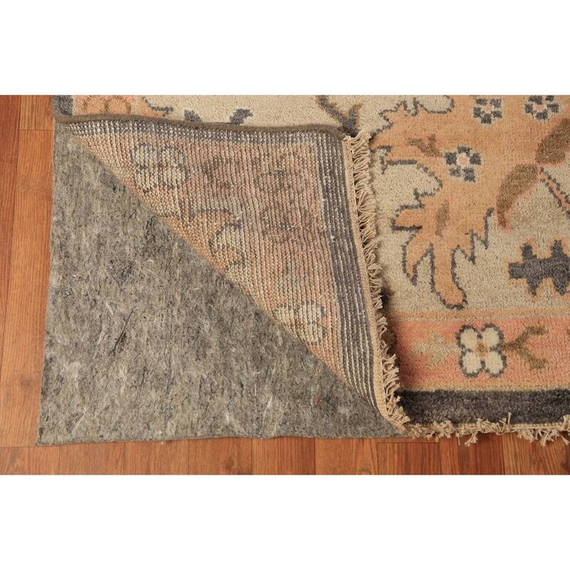Gray Oushak Indian Large Rug Hand-Knotted Wool Carpet - 10'0"x 13'10"