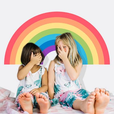 Large Rainbow Wall Decal for Playroom