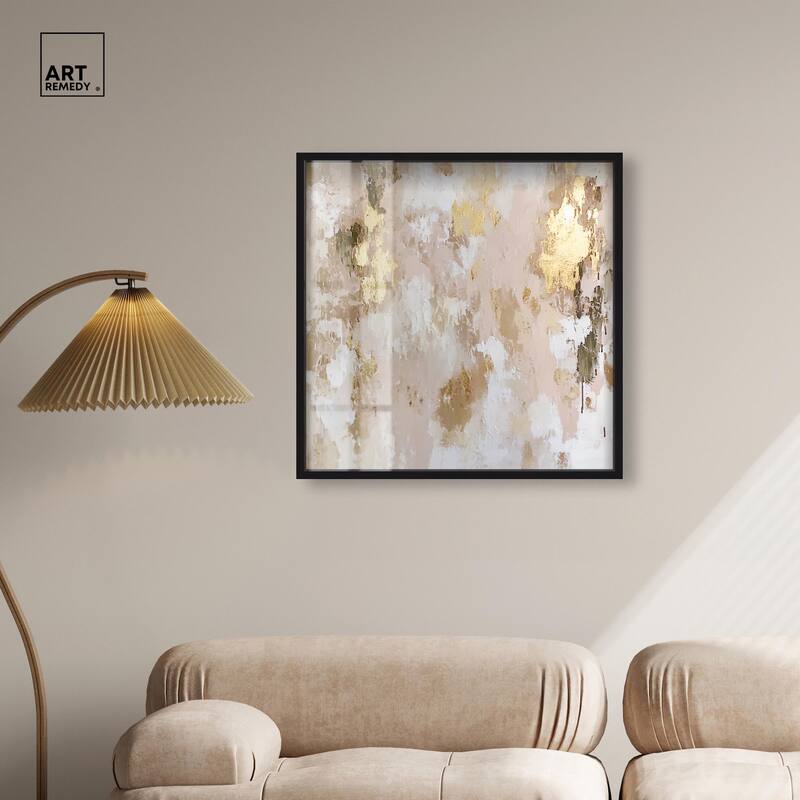 Golden Glimmer Gesture I Shadowbox by Art Remedy