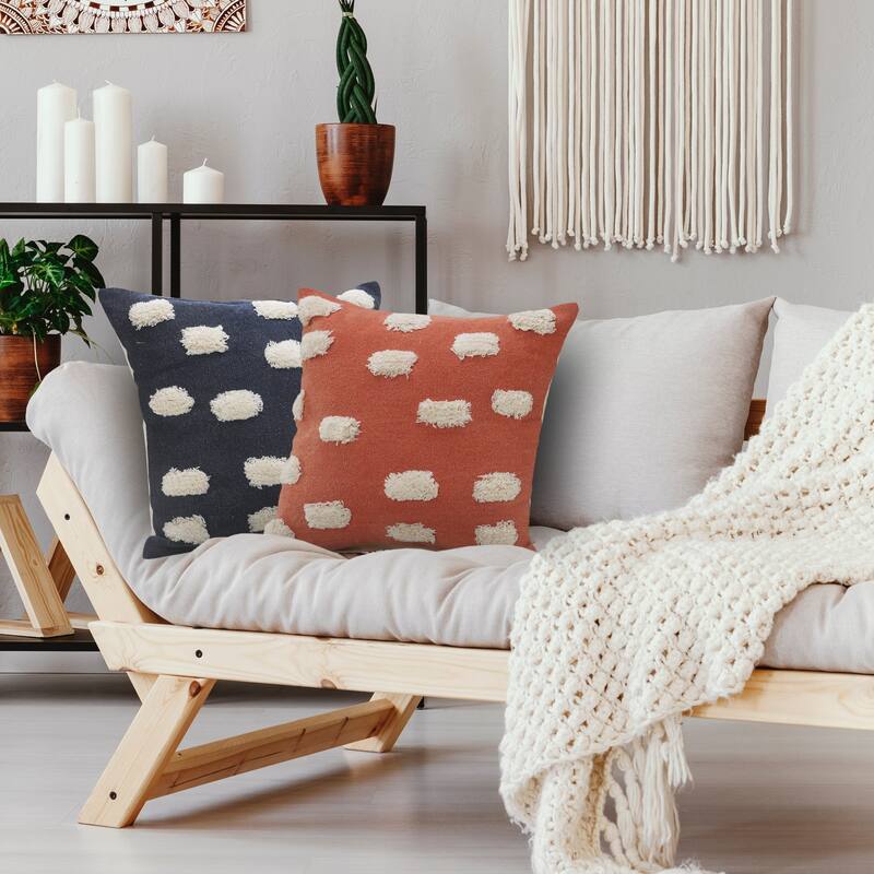 Sevita Zeal Light Pom-pom Cotton Throw Pillow, Set of 2