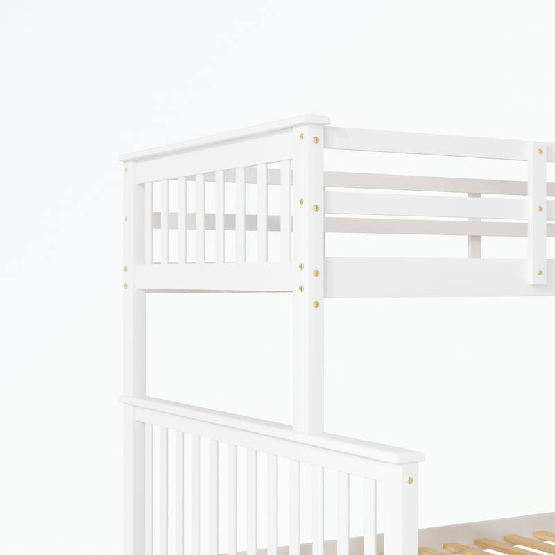 Stairway Twin-Over-Full Bunk Bed with Twin size Trundle