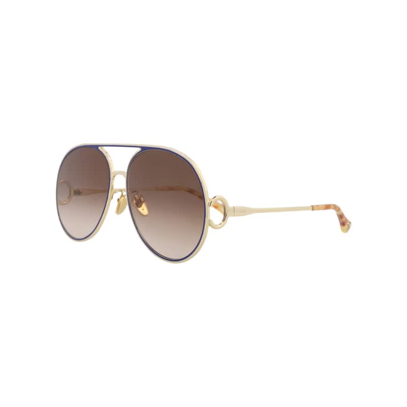 Chloé Aviator-Frame Metal Sunglasses