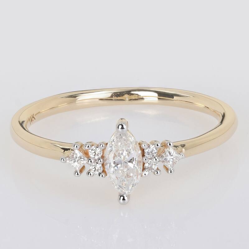 Miadora 3/8ct TDW Multi-shape Diamond Ring in 14k Yellow Gold