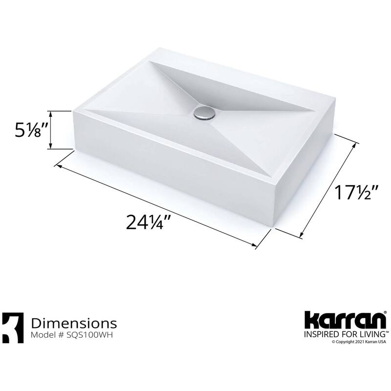 Karran USA SQS100 Sternhagen 24-1/4" Rectangular Quartz Composite
