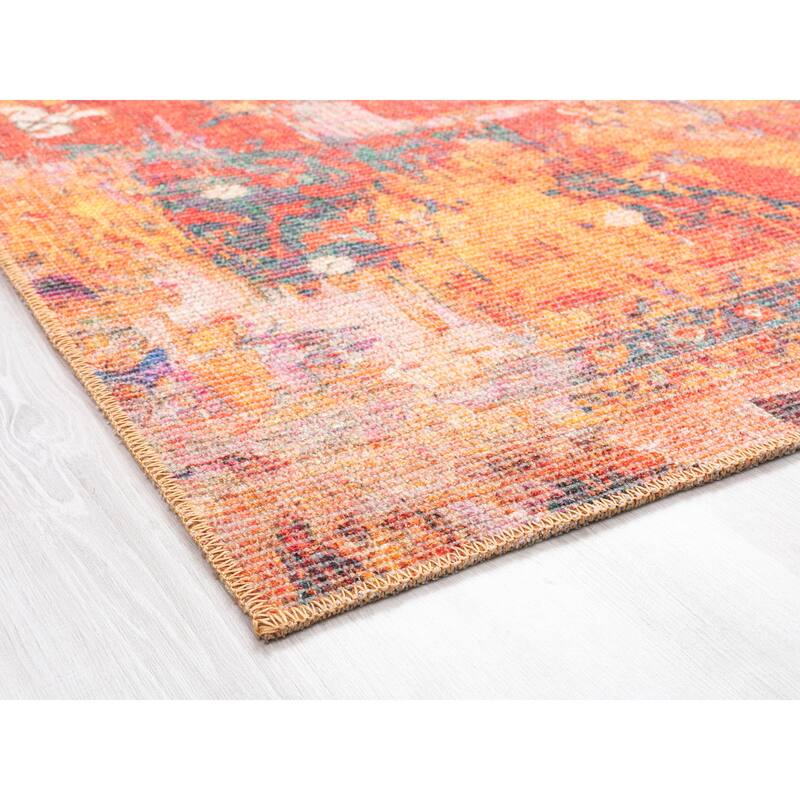 Vera Collection Red Power Loomed Indoor Area Rug