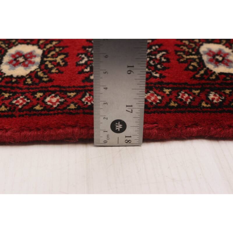 ECARPETGALLERY Hand-knotted Peshawar Bokhara Red Wool Rug - 2'7 x 6'5