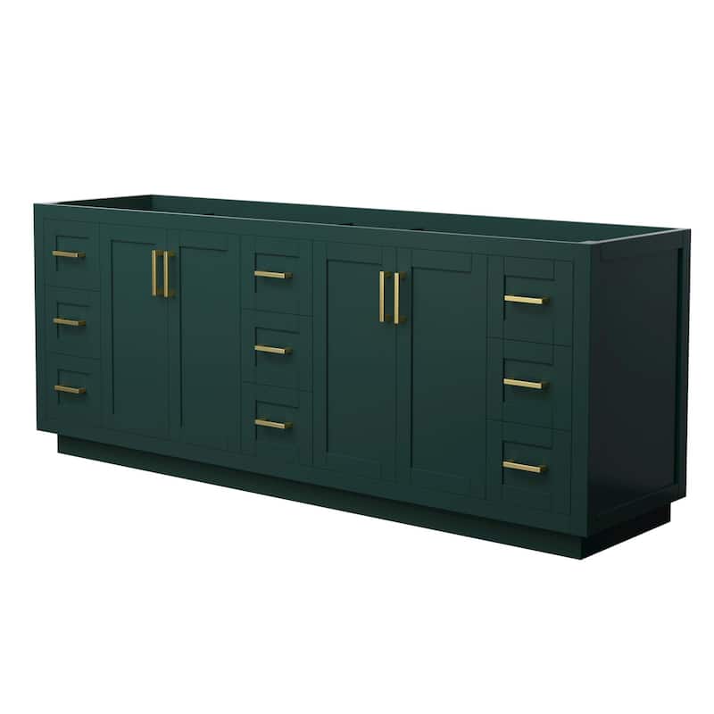 Wyndham Collection WCF2929-84D-CX-MXX Miranda 84" Double Free Standing - Green / Brushed Gold Hardware