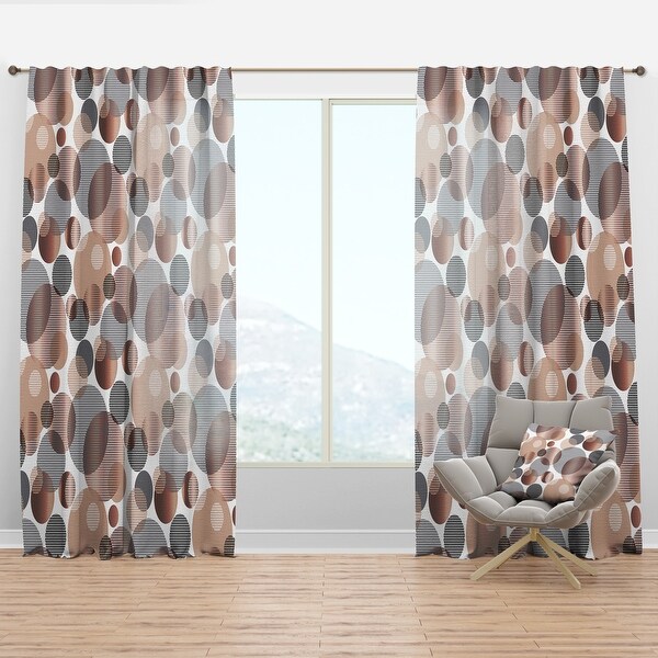 Designart 'Circular Abstract Retro Geometric XIII' Mid-CenturyCurtain Panel. Opens flyout.