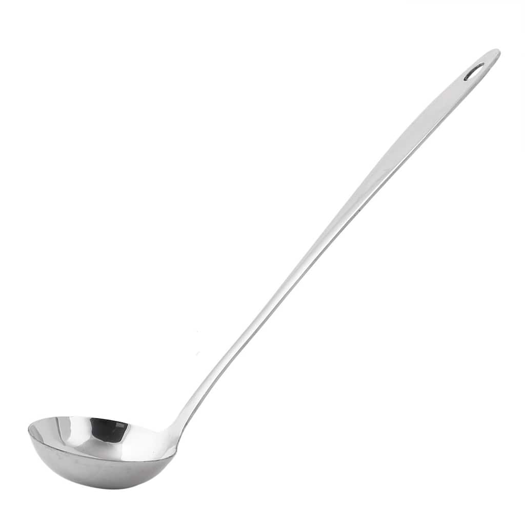 Long Handle Chef Cooking Utensil Soup Sauce Ladle 34cm Length - Silver Tone