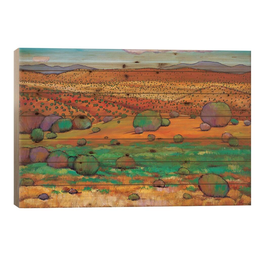 Desert Day Print On Wood by Johnathan Harris - Multi-Color