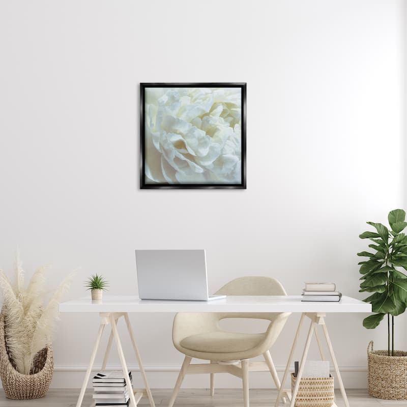 Stupell Elegant White Petals Framed Floater Canvas Wall Art Design By David Pollard