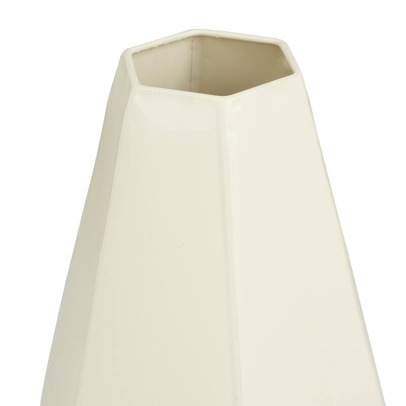 Metal Geometric Decorative Vase - Set of 2 Yellow, Cream, Blue, White - CosmoLiving by Cosmopolitan