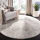 SAFAVIEH Madison Stella Boho Chic Ogee Trellis Rug - 6'7" x 6'7" Round - Ivory/Silver