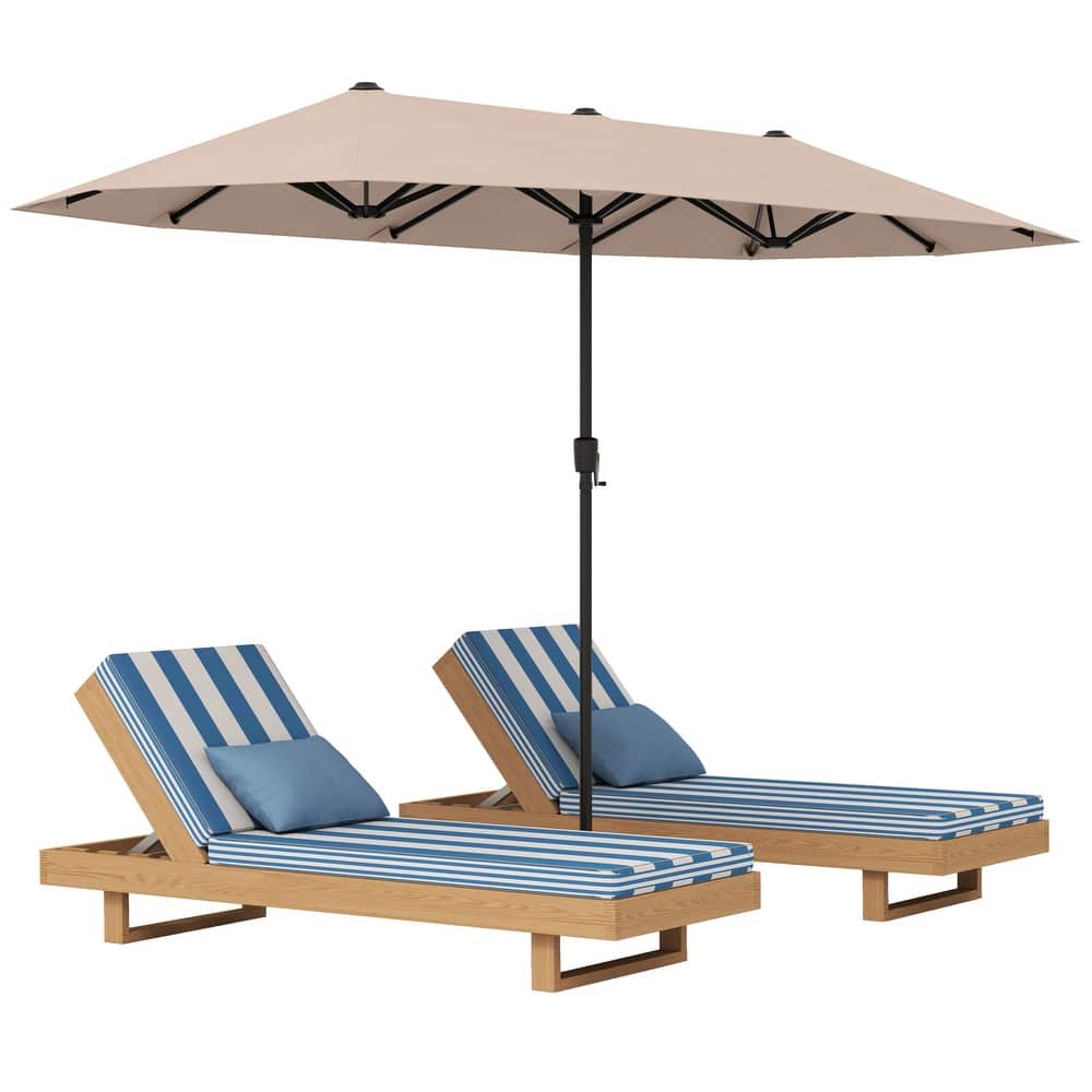 Gymax 13 FT Double-sided Patio Umbrella Outdoor Large Twin Size