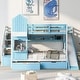 preview thumbnail 10 of 30, Fairy Tale Style Full-Over-Full Bunk Bed with 2 Drawers 3 Shelves and Slide, Storage Stairs