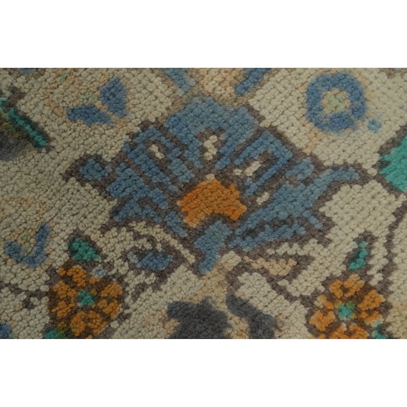 Hand Knotted Oriental 100% Wool Carpet Traditional Floral Brown Tabriz Area Rug - 9' 3'' X 6' 5''