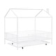 preview thumbnail 22 of 26, Full Size House Bed with Semi-enclosed Fence and Twin Size Trundle