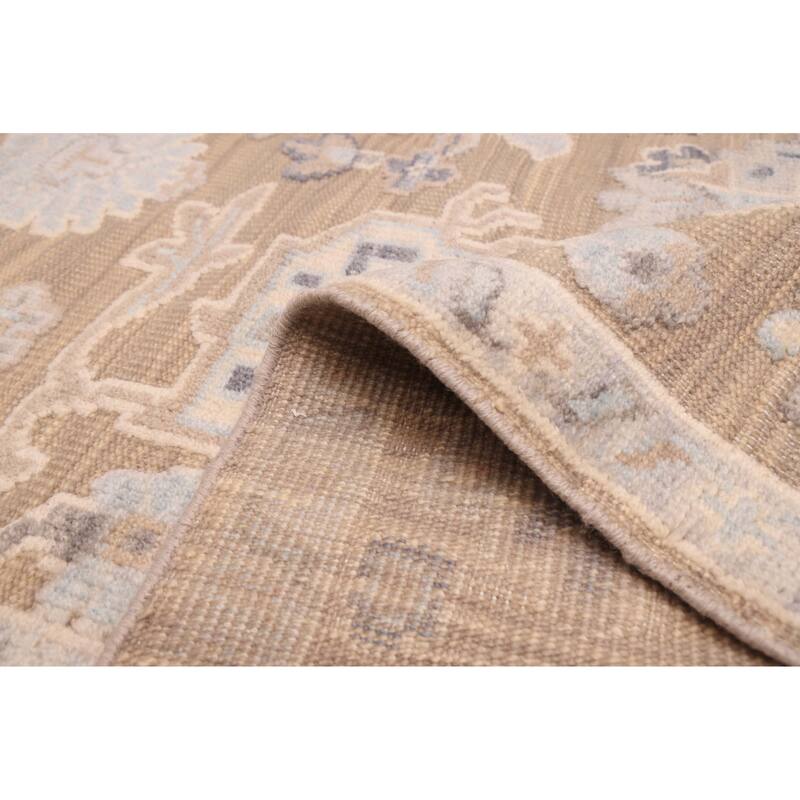 ECARPETGALLERY Hand-knotted Finest Oushak Taupe Wool Rug - 8'0 x 10'0