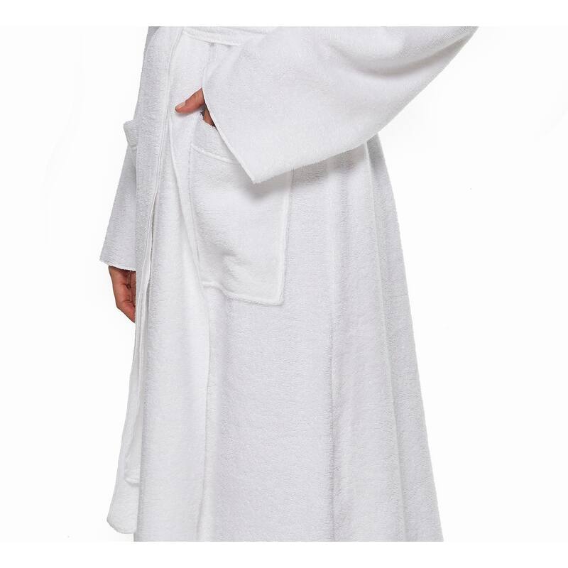Women's Angel Stlyle Robe Ankle Long Hooded Turkish Cotton Bathrobe