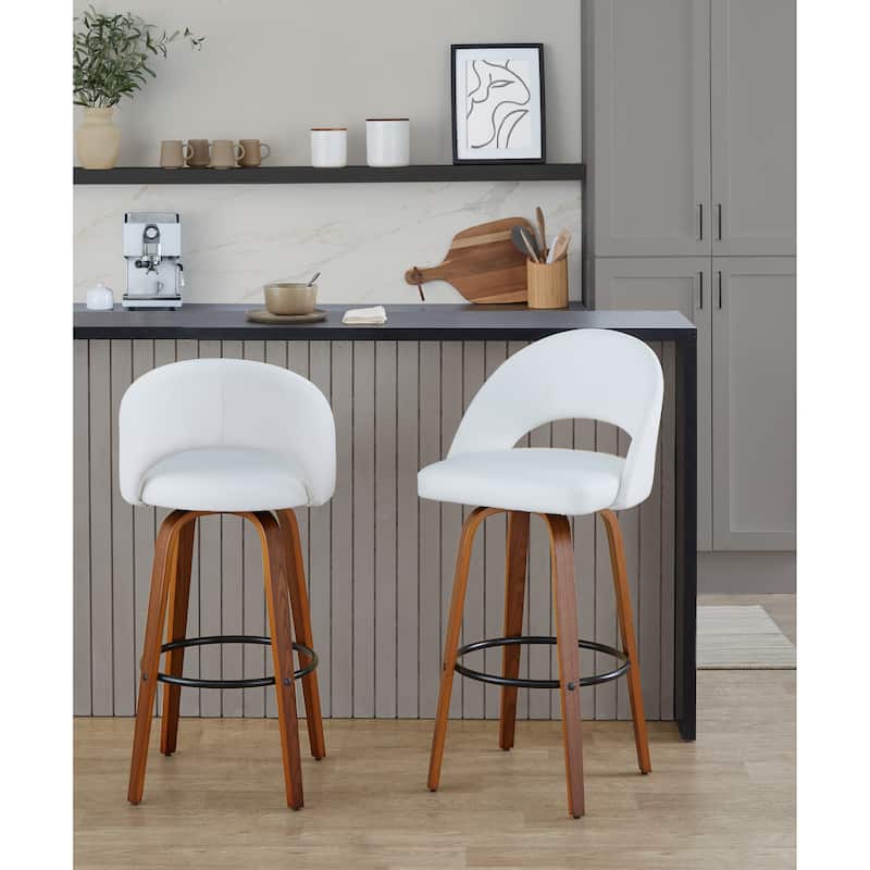 Renee Upholstered 30" Fixed-Height Barstool - Set of 2
