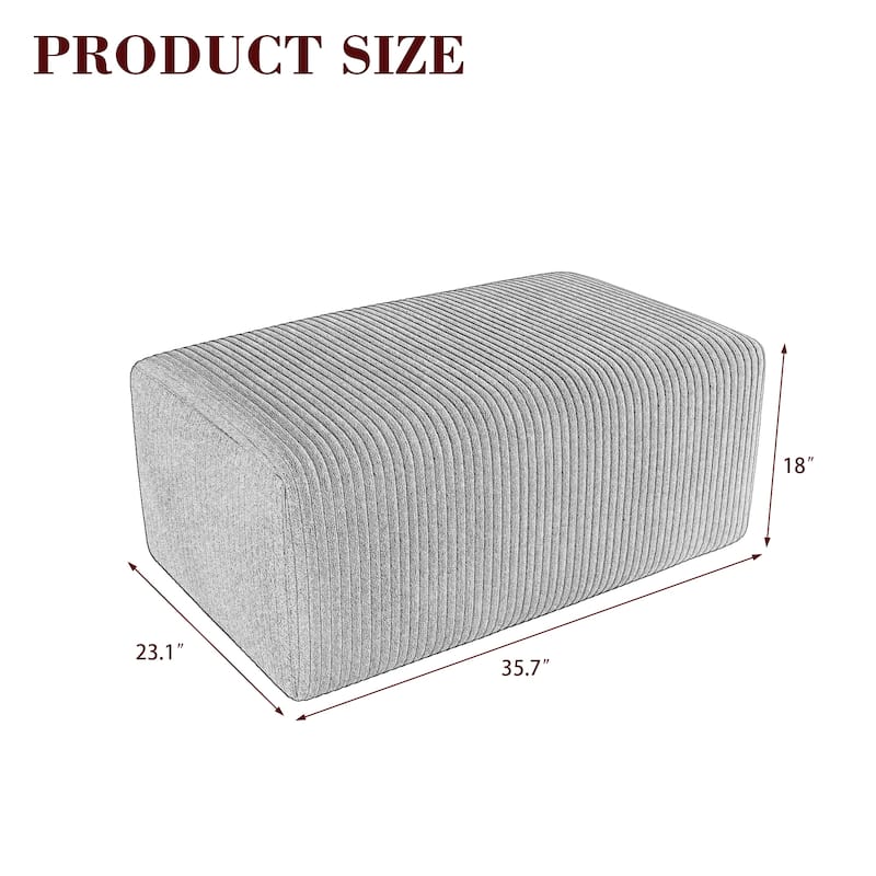 UIXE Oversize Corduroy Rectangle Ottomans And Poufs