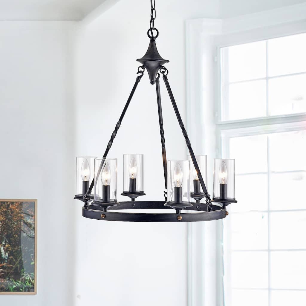 Elbrus 6-Light Candle Style wheel Chandelier