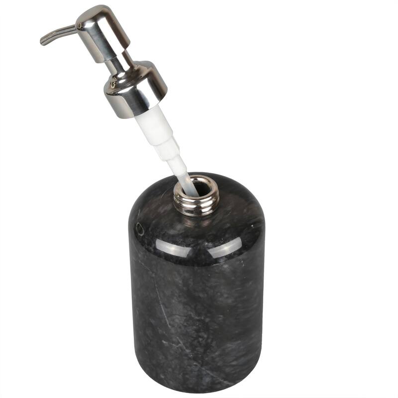 Creative Home Spa Collection Natural Black Marble Liquid Soap Dispenser, Lotion Dispenser