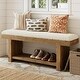 preview thumbnail 3 of 6, 47-Inch Solid Wood Bench with Storage Shelf for Bedroom, Entryway, Mudroomn