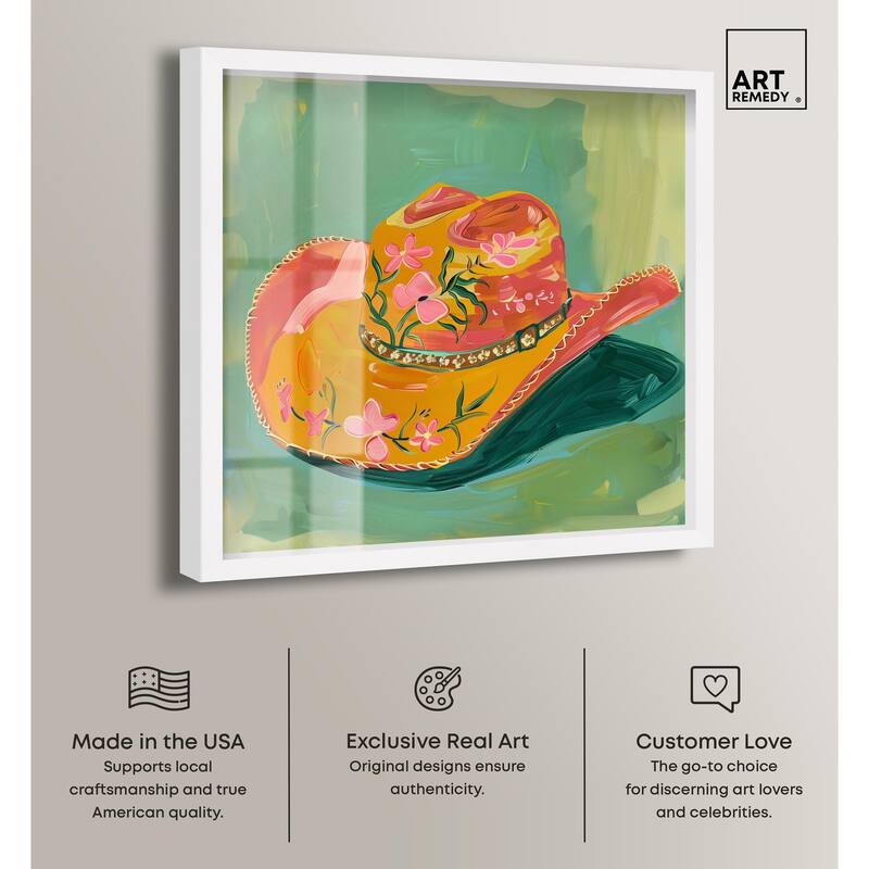 Wildflower Cowboy Hat Shadowbox by Art Remedy