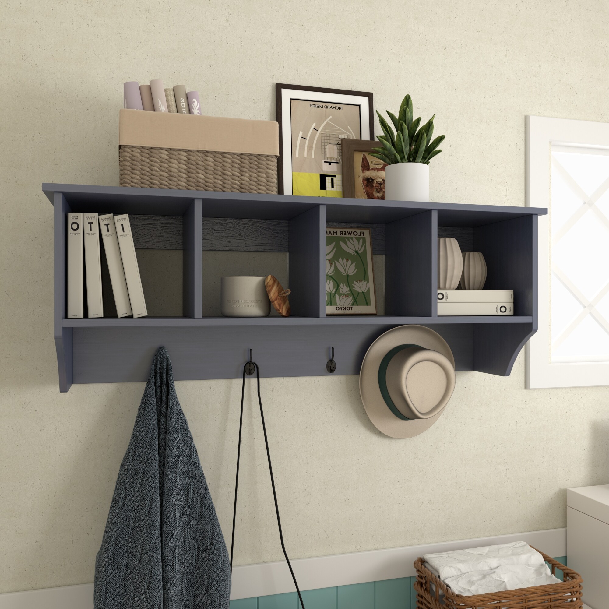 Wall mounted entryway shelf sales