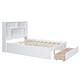 preview thumbnail 24 of 28, Full Size Platform Bed with Storage Headboard and 2-Drawers, Grey