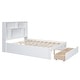 preview thumbnail 9 of 32, Full Size Platform Bed with Storage Headboard and Drawers - White Finish