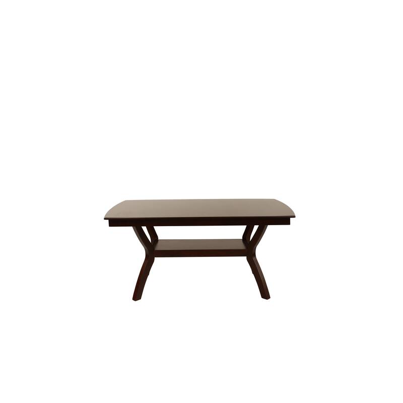 Formal Look 1pc Dining Table w Shelve Solidwood Espresso Finish Dining Room Furniture