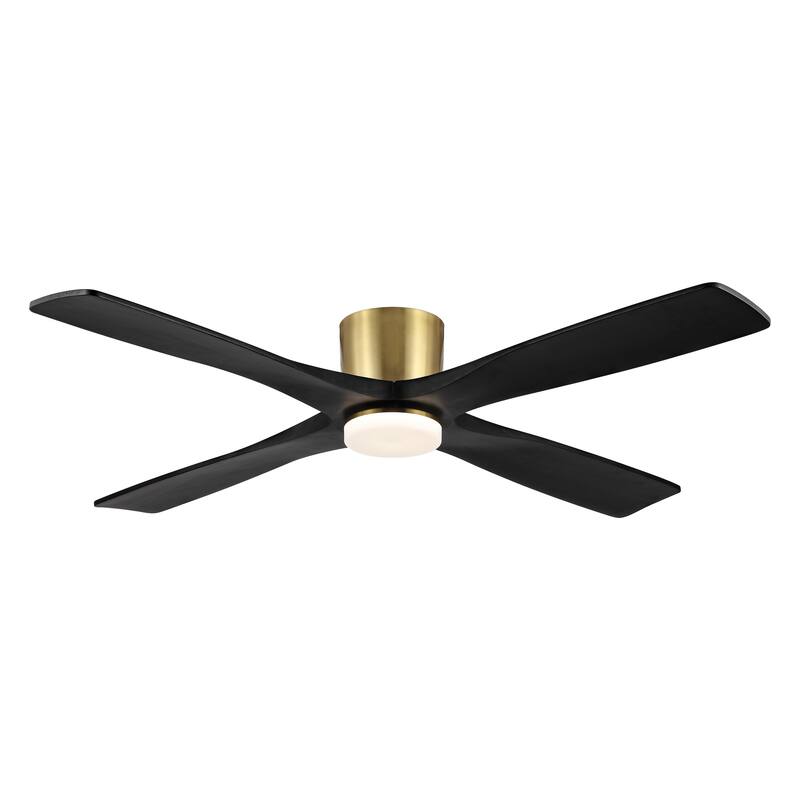 WINGBO 60" Flush Mount DC Ceiling Fan with Lights, 4 Reversible Blades, Hugger Low Profile Indoor Ceiling Fan
