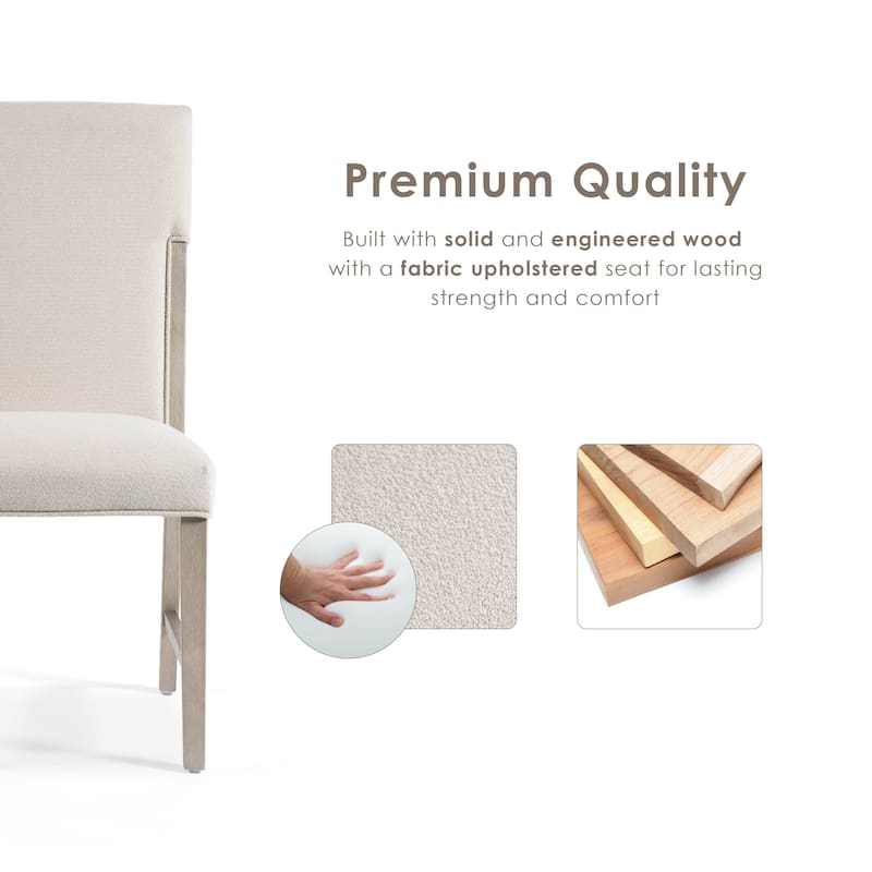 Furniture of America Yetaria Modern Farmhouse Natural Wood Upholstered Dining Chairs (Set of 2)