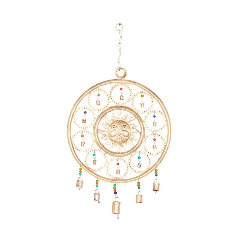 Gold Iron Eclectic Windchime 27 x 15 x 1 - 15 x 1 x 27