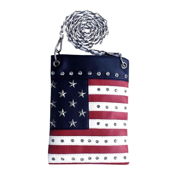 red white and blue purse