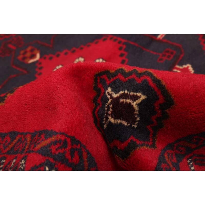 ECARPETGALLERY Hand-knotted Teimani Red Wool Rug - 3'2 x 6'1